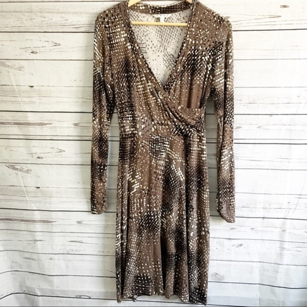 CAbi Jersey Knit Long Sleeve Faux Wrap Dress (M)​​​​​​ - Picture 2 of 5